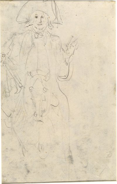 Man on a Horse (verso) by Jean Honore Fragonard