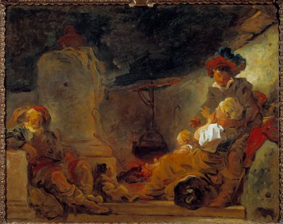 Night Scene Called the Dream of the Beggar by Jean Honore Fragonard
