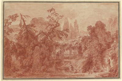 Terrace and Garden of an Italian Villa by Jean Honore Fragonard