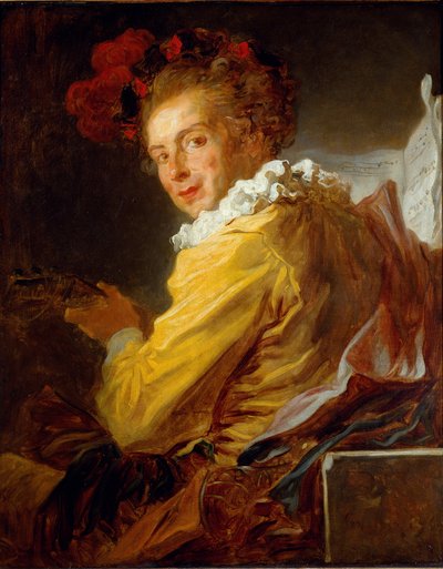 The Music - Portrait of Monsieur de la Breteche by Jean Honore Fragonard