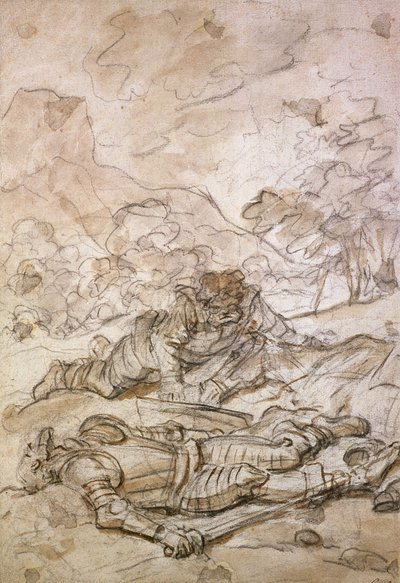 The Sad Situation of Don Quixote and Sancho Panza, Ill-Treated by the Galley Slaves, 18th century by Jean Honore Fragonard