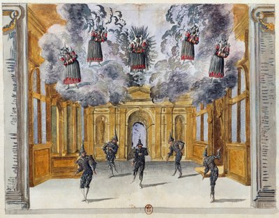 Set design for Le feste di Amore e di Bacco by Jean I  Berain