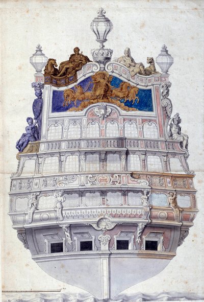 Decoration of the Stern of Le Soleil Royal by Jean I  Berain