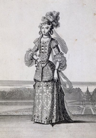 Female ballet costumes, engraving by Jean Berain the Elder, France by Jean I  Berain