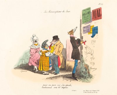 Metamorphoses of the Day: Regrets, or Never till the Next Time by Jean Ignace Isidore Grandville