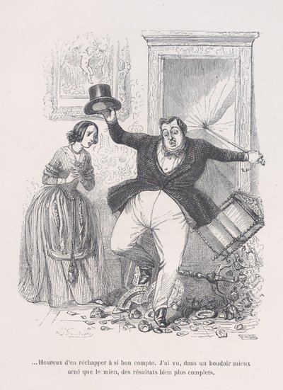 ...Happy to get away with it so cheaply. from the Little Miseries of Human Life by Jean Ignace Isidore Gérard