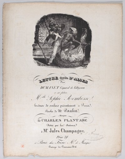 Letter Written from Alger by Jean Ignace Isidore Gérard
