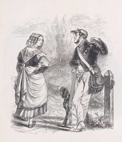 The Hunter and the Milkmaid from The Complete Works of Béranger by Jean Ignace Isidore Gérard