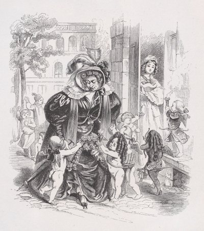 The Poor Putti from The Complete Works of Béranger, 1836 by Jean Ignace Isidore Gérard