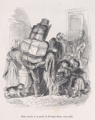 We Will Be at Your Door at Noon Without Fail, from the Little Miseries of Human Life by Jean Ignace Isidore Gérard