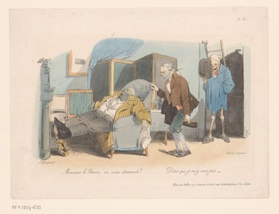 Baron Taken by a Gravedigger and Death (Journey to Eternity) by Jean Ignace Isidore Gérard Grandville