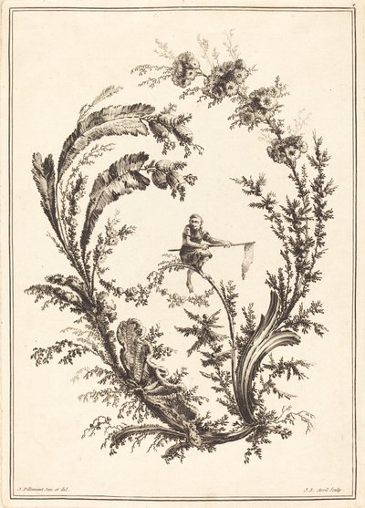 Ornament with a Monkey by Jean Jacques Avril