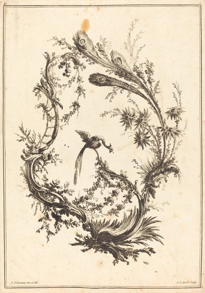 Ornament with a Peacock by Jean Jacques Avril