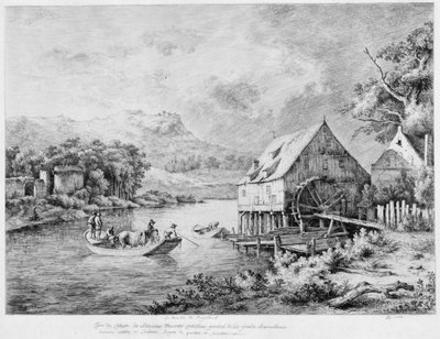 A mill on the banks of the River by Jean Jacques Boissieu de