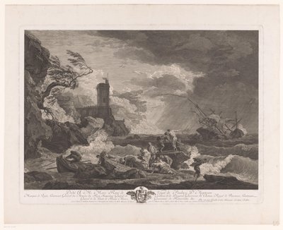 Shipwreck with Castaways by Jean Jacques Flipart