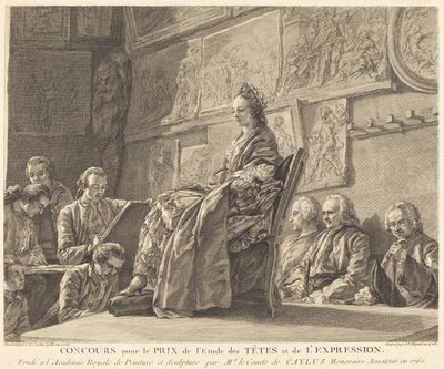 Contest for the Prize for the Study of Heads and Expression by Jean Jacques Flipart after Charles Nicolas Cochin II