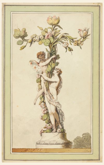 Design for a Porcelain Candlestick by Jean Jacques Francois Le Barbier