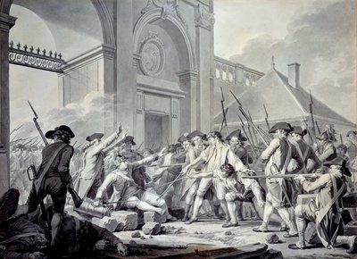 Nancy case: On 31 August 1790, the Marquis de Bouillé launched a repression against the soldiers of the garrison of Nancy, in rebellion against their officers. The battle took place in front of the guard post at the Stainville Gate by Jean Jacques Francois Le Barbier
