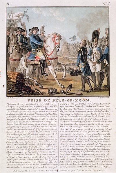 The Taking of Berg-op-Zoom, Netherlands, 1747, engraved by Jean Baptiste Morret by Jean Jacques Francois Le Barbier