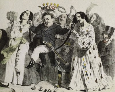 Honoré de Balzac, the Most Prolific of Our Authors, Supported and Crowned by Women, 1839 by Jean Jacques Grandville