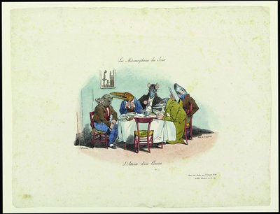 The Metamorphoses of the Day. Waiting for the Guest by Jean Jacques Grandville