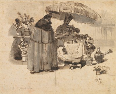 Study for "A Bouquet of Parsley" by Jean Jacques Grandville