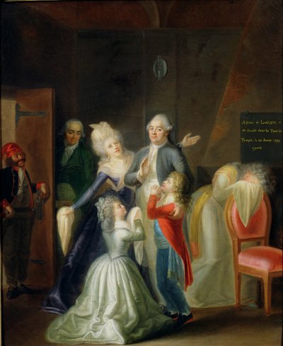 Farewell to Louis XVI by his Family in the Temple, 20th January 1793 by Jean Jacques Hauer