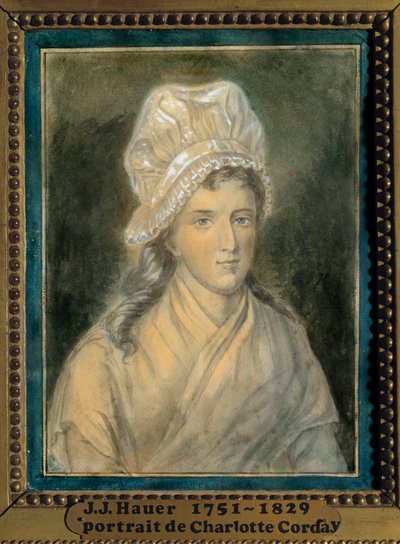 Portrait of Charlotte Corday by Jean Jacques Hauer