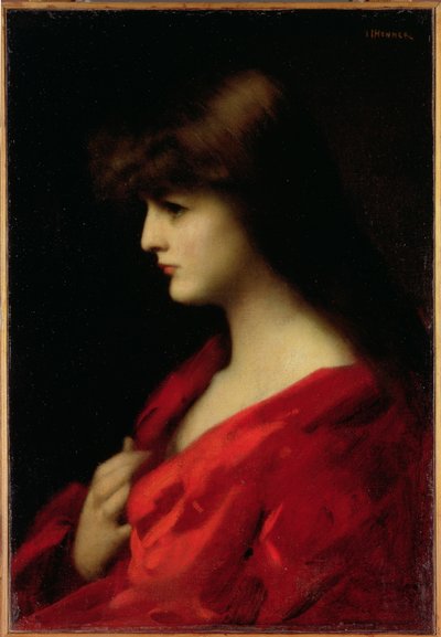 Study of a Woman in Red by Jean Jacques Henner