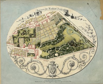Plan of the Montreuil Estate of Madame Elisabeth by Jean Jacques Huvé