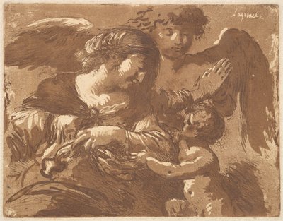 The Guardian Angel, in an Album Containing Recueil de Compositions, 1782-1821 by Jean Jacques Lagrenee