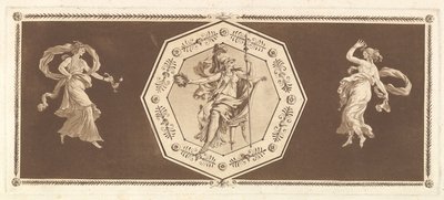 Minerva Seated in a Decorative Octagon, with a Figure to the Left and Night to the Right, 1784 by Jean Jacques Lagrenee
