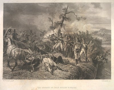 Battle between Russian Troops and French Cavalry near Ostrovno 25-26 July 1812 by Jean Jacques Outhwaite