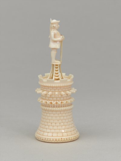 White Rook, Chess Piece, India by Jean Jacques Scherrer