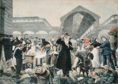 Soup Stand at Les Halles Market in the Morning, illustration from Le Petit Journal, 2nd March 1897, engraved by Fortune-Louis Meaulle by Jean Jacques after Rousseau