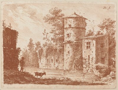 Ancient Tower at a Water Mill by Jean Jacques de Boissieu
