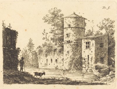 Ancient Tower with a Water Mill by Jean Jacques de Boissieu