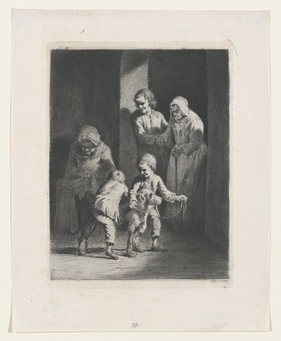 Children Playing with a Dog, 1789 by Jean Jacques de Boissieu