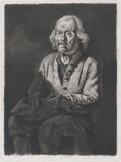 Seated Beggar: Portrait of Old Girard, a Peasant from Chasselay by Jean Jacques de Boissieu