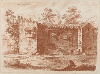Two Houses with Tile Roofs by Jean Jacques de Boissieu