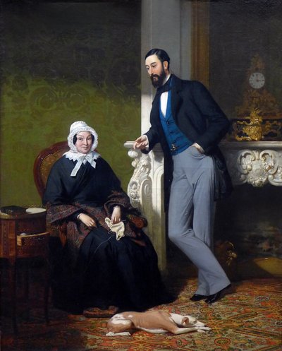 Portrait of Madame Coste née Reboulh and Her Son Alphonse Coste-Reboulh by Jean Jalabert