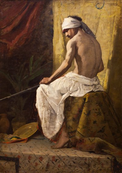 Seated Arab, no date by Jean Joseph Benjamin Constant