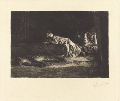 Oriental Interior with Sleeping Tiger by Jean Joseph Benjamin Constant