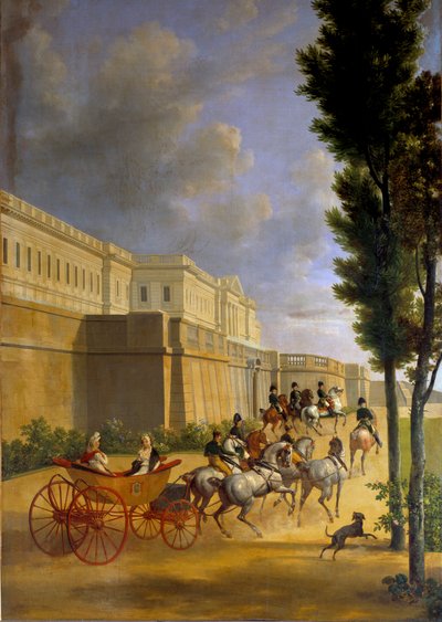 Departure of Napoleon (1769-1821) and Marie Louise (1791-1847) for Hunting in Compiegne in 1811 by Jean Joseph Bidault
