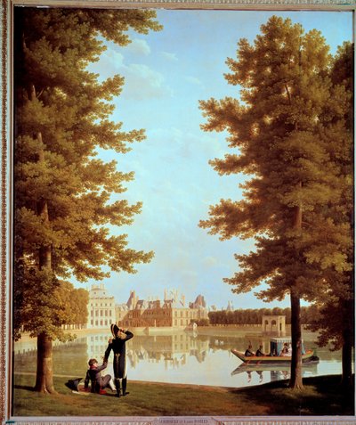 Promenade of Emperor Napoleon I and Marie Louise on the Carp Pond at Fontainebleau by Jean Joseph Bidault