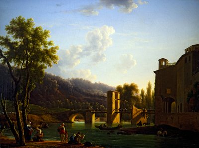 View of a Bridge at Sora by Jean Joseph Bidault