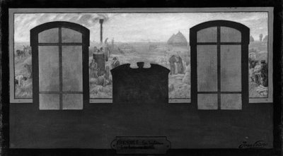 Sketch for Fresnes town hall: On the plateau - The Wheat Threshers, in 1905 by Jean Joseph Enders