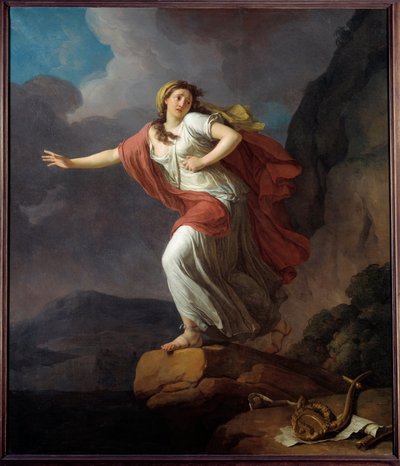 The Greek Poetess Sappho Taking Part in the Sea by Jean Joseph Taillasson