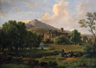 View of the Convent of Grotta Ferrata, near Rome by Jean Joseph Xavier Bidauld
