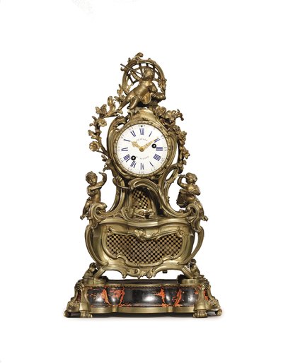 A Louis XV Ormolu Musical Mantel Clock, c.1750 by Jean Joseph de Saint Germain